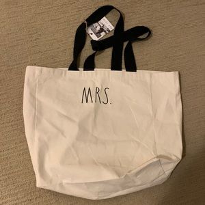 NWT Rae Dunn Canvas Tote “MRS” Perfect Bridal Shower Gift!